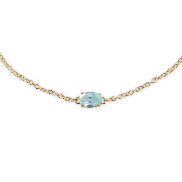 Classic Oval Blue Topaz Single Stone Bracelet Image 1