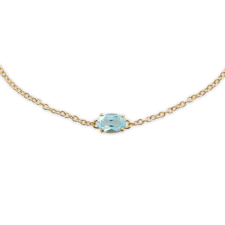 Classic Oval Blue Topaz Single Stone Bracelet Image 1