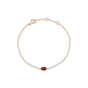 Classic Oval Garnet Single Stone Bracelet Image 2