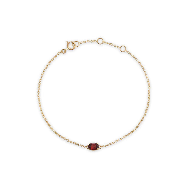 Classic Oval Garnet Single Stone Bracelet Image 2