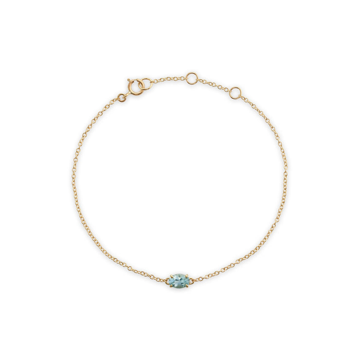 Classic Oval Aquamarine Single Stone Bracelet Image 2