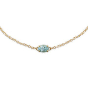 Classic Oval Aquamarine Single Stone Bracelet Image 1