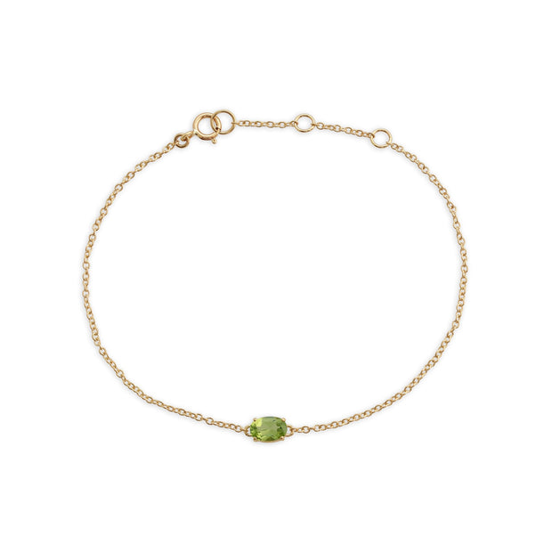 Classic Oval Peridot Single Stone Bracelet Image 2