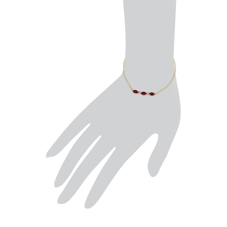 Classic Ruby and Diamond Bracelet Image 3