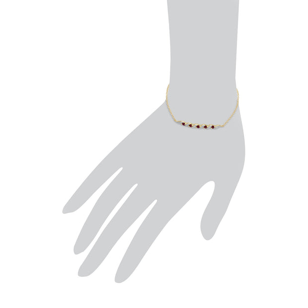 Classic Ruby & Diamond Spiral Bracelet Image 3