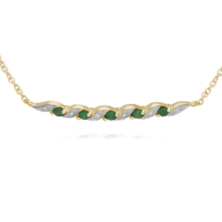 Classic Emerald & Diamond Spiral Bracelet Image 1