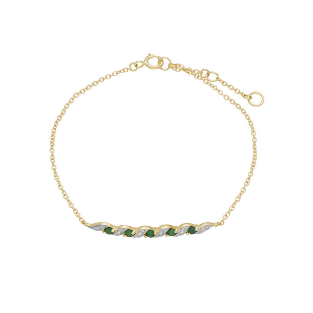 Classic Emerald & Diamond Spiral Bracelet Image 2