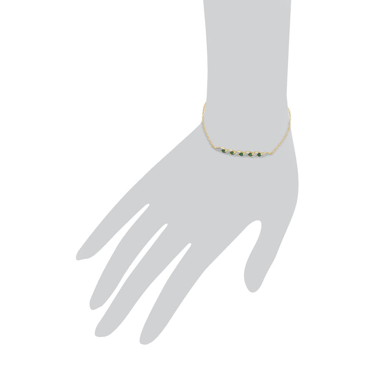 Classic Emerald & Diamond Spiral Bracelet Image 3