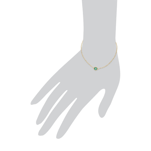 Classic Milgrain Single Emerald Bracelet Image 3