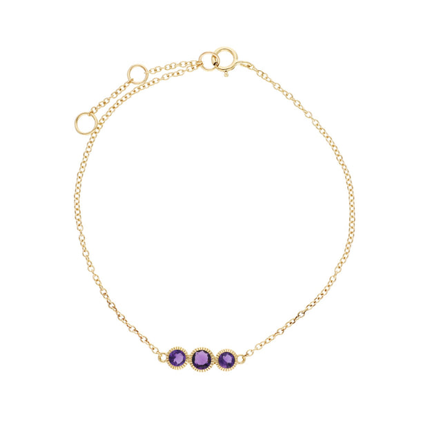 Classic Milgrain Trilogy Amethyst Bracelet Image 2