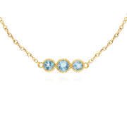 Classic Milgrain Trilogy Blue Topaz Bracelet Image 1