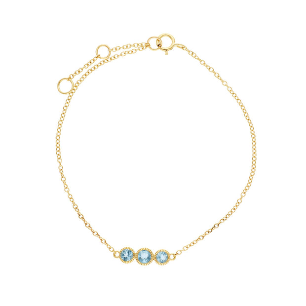 Classic Milgrain Trilogy Blue Topaz Bracelet Image 2