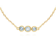 Classic Milgrain Trilogy Aquamarine Bracelet Image 1