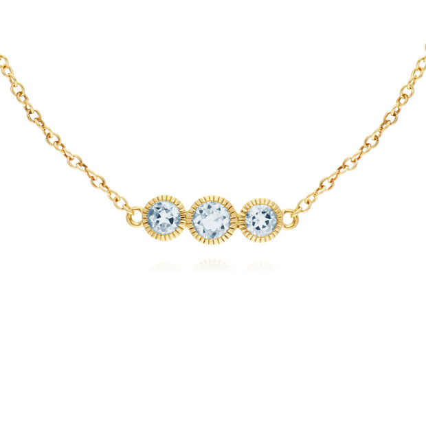 Classic Milgrain Trilogy Aquamarine Bracelet Image 1