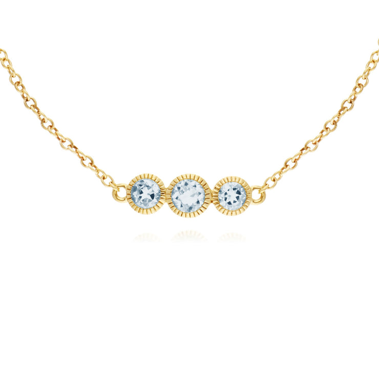 Classic Milgrain Trilogy Aquamarine Bracelet Image 1