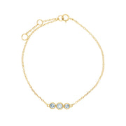 Classic Milgrain Trilogy Aquamarine Bracelet Image 2