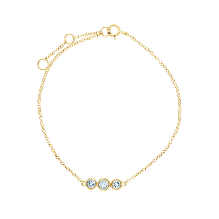 Classic Milgrain Trilogy Aquamarine Bracelet Image 2