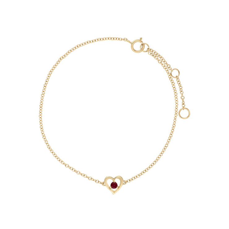 Classic Ruby Heart Bracelet Image 2