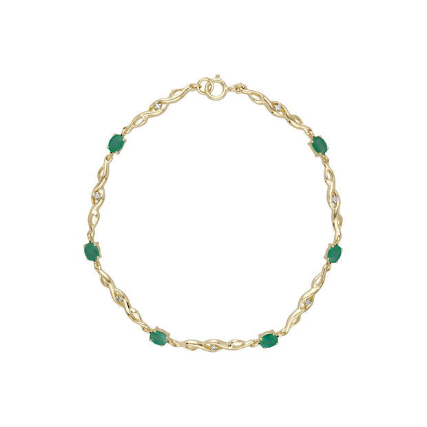 Classic Emerald & Diamond Tennis Bracelet Image 2