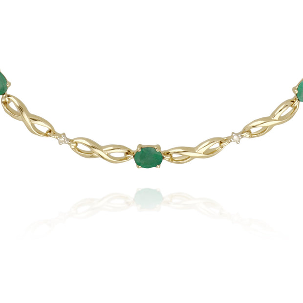 Classic Emerald & Diamond Infinity Bracelet Image 1