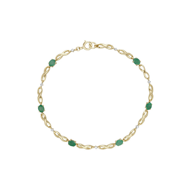 Classic Emerald & Diamond Infinity Bracelet Image 2