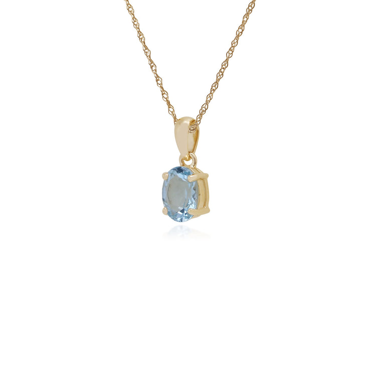 Classic Aquamarine Single Stone Pendant Image 2