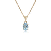 Classic Aquamarine Single Stone Pendant Image 1