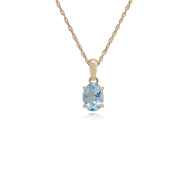 Classic Aquamarine Single Stone Pendant Image 1