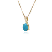 Classic Cabochon Turquoise Pendant on Chain Image 2