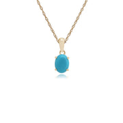 Classic Cabochon Turquoise Pendant on Chain Image 1