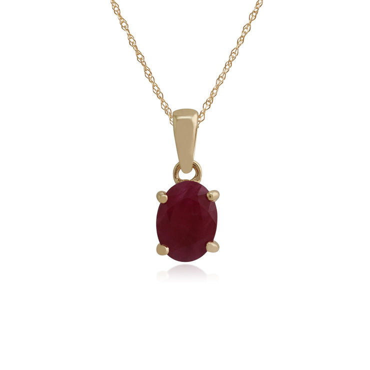 Classic Oval Ruby Pendant Image 1