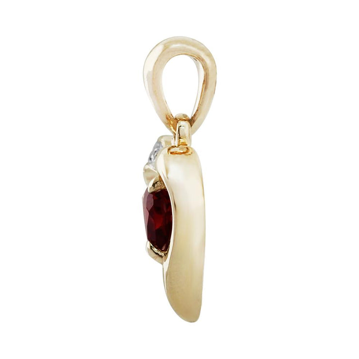 Classic Garnet & Diamond Heart Pendant Image 3