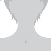 Classic Heart Garnet & Diamond Stud Earrings & Pendant Set Image 8