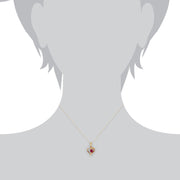 Classic Ruby & Diamond Heart Pendant on Chain Image 3