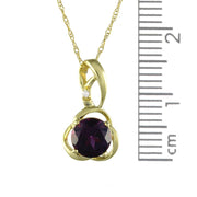 Art Nouveau Rhodolite & Diamond Stud Earrings & Pendant Set Image 8