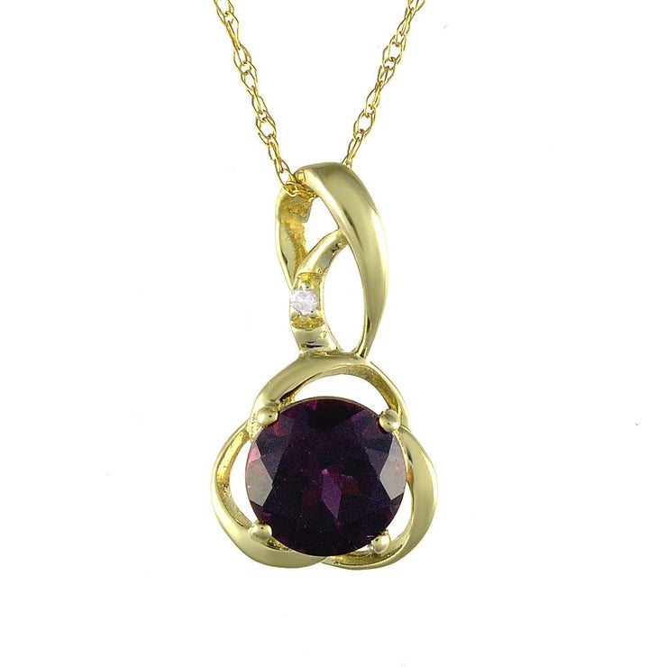 Art Nouveau Rhodolite & Diamond Stud Earrings & Pendant Set Image 5