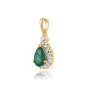 Classic Emerald & Diamond Pendant on Chain Image 2