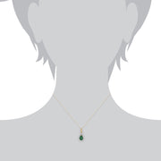 Classic Emerald & Diamond Pendant on Chain Image 3
