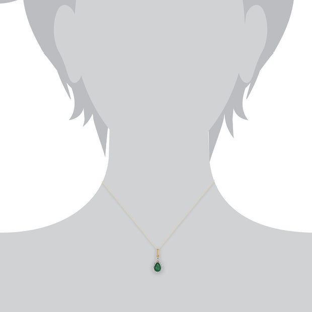 Classic Emerald & Diamond Pendant on Chain Image 3