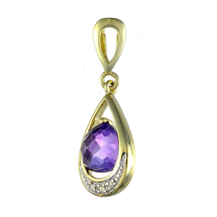 Art Nouveau Amethyst & Diamond Drop Earrings & Pendant Set Image 6