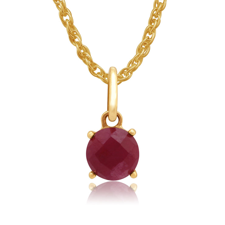 Classic Ruby Checkerboard Fish Hook Drop Earrings & Pendant Set Image 4