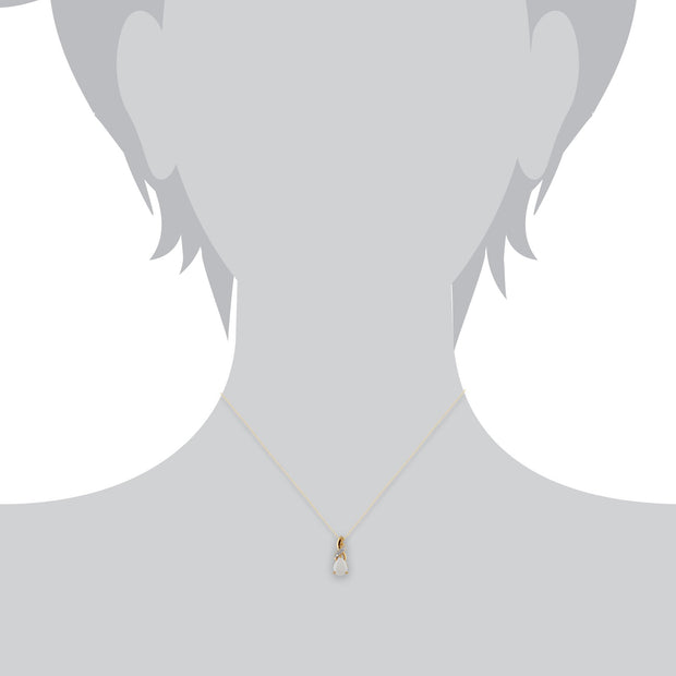 Classic Opal & Diamond Pendant on Chain Image 3