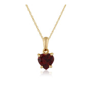 Classic Garnet Heart Pendant on Chain Image 1