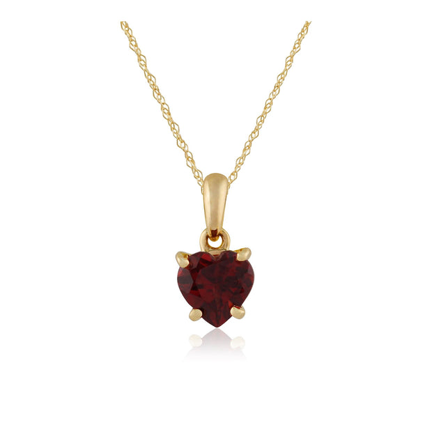 Classic Garnet Heart Pendant on Chain Image 1