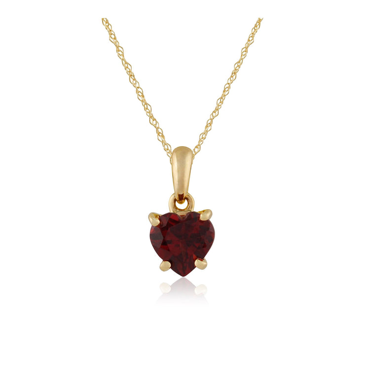 Classic Garnet Heart Pendant on Chain Image 1