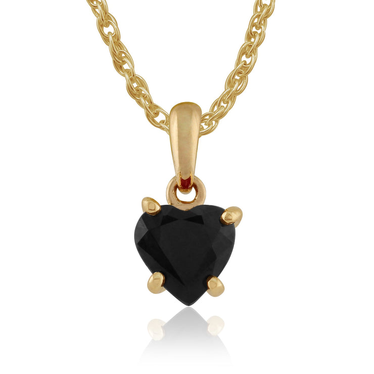 Classic Sapphire Heart Stud Earrings & Pendant Set Image 4
