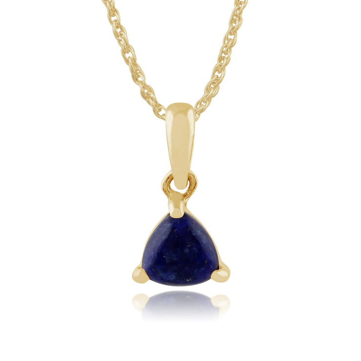 Classic Triangle Lapis Lazuli Stud Earrings & Pendant Set Image 4