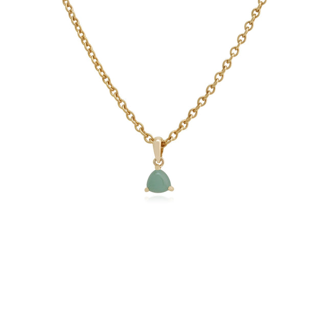 Classic Jade Single Stone Stud Earrings & Pendant Set Image 3