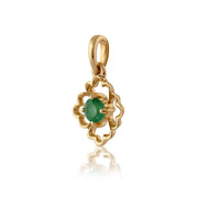Floral Emerald Pendant on Chain Image 2