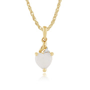 Classic Opal & Diamond Heart Pendant on Chain Image 1